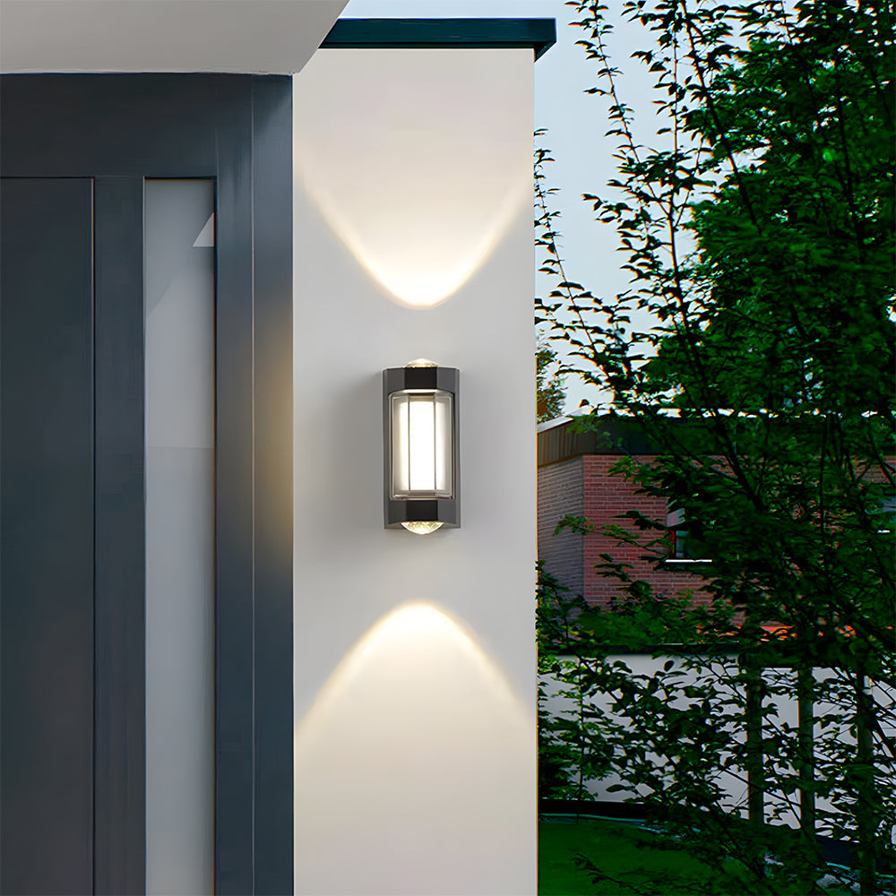 Waterproof LED Outdoor Wall Light Black Up and Down Design-Lighting > Outdoor Lighting-casanuva-Three Rectangular Sides-H9.5cm(8w)-Cool White-casanuva
