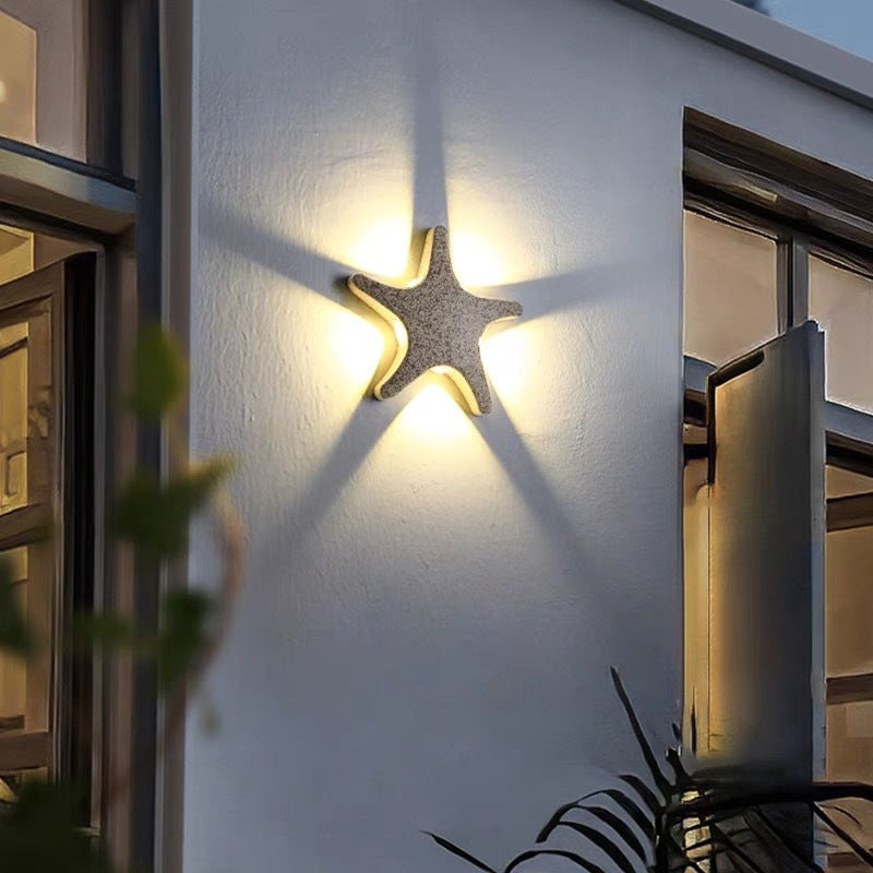 Waterproof LED Outdoor Wall Light Die-Cast Aluminum Starfish Design-Lighting > Outdoor Lighting-casanuva-Coffee-Warm Light (3000K)-100V-120V-casanuva
