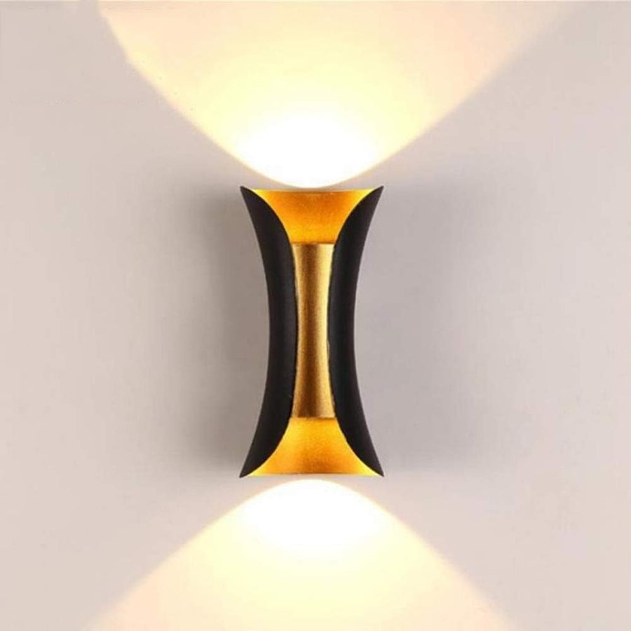Waterproof LED Outdoor Wall Light-Lighting > Outdoor Lighting-casanuva-Black & Gold-D15*7CM-Warm White-casanuva