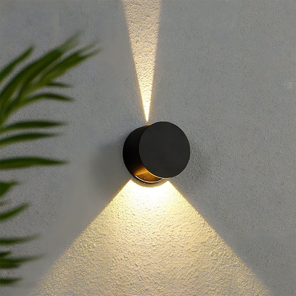 Waterproof Outdoor Wall Light IP65-Lighting > Outdoor Lighting-casanuva-Black-D12cm-Warm Light-casanuva