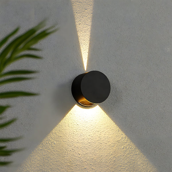 Waterproof Outdoor Wall Light IP65-Lighting > Outdoor Lighting-casanuva-Black-D12cm-Warm Light-casanuva