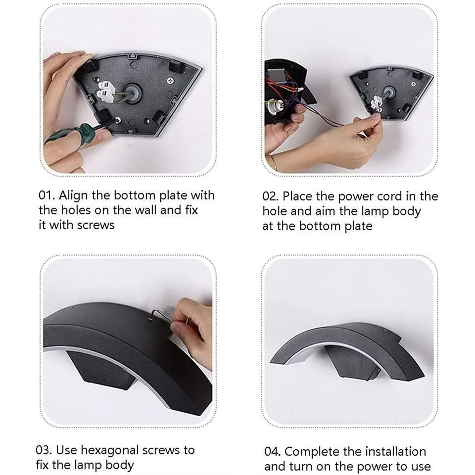 Waterproof Outdoor Wall Light IP65 for Porch Garden Courtyard-Lighting > Outdoor Lighting-casanuva-casanuva