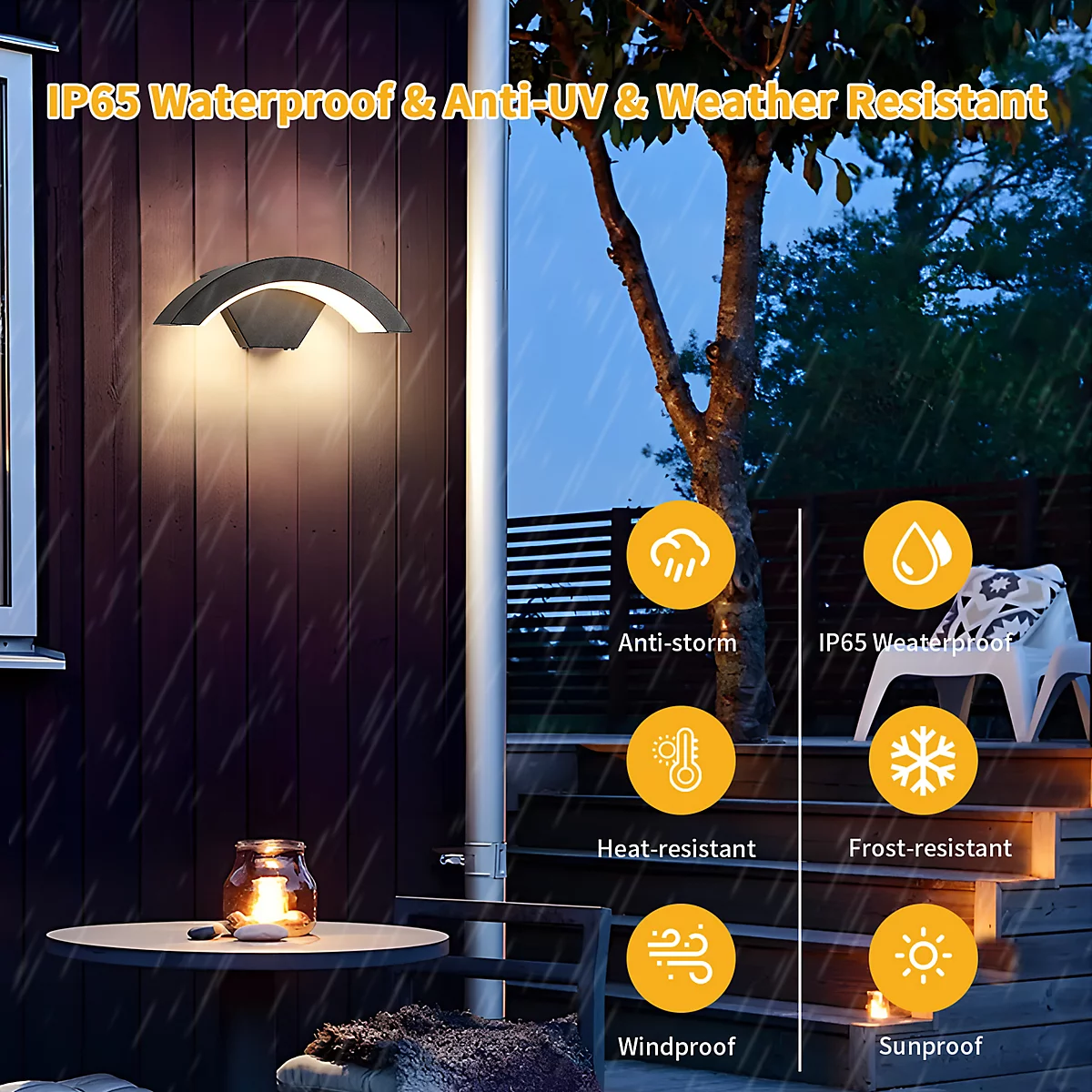 Waterproof Outdoor Wall Light IP65 for Porch Garden Courtyard-Lighting > Outdoor Lighting-casanuva-casanuva