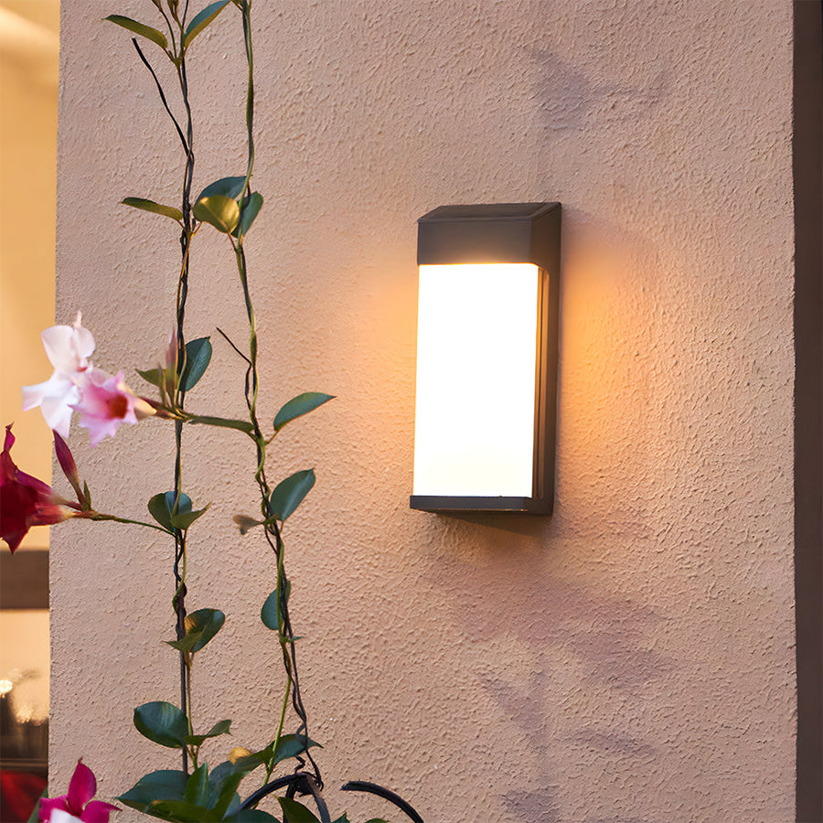 Waterproof Solar Outdoor Wall Light IP44-Lighting > Outdoor Lighting-casanuva-Black-H20cm-Warm White-casanuva