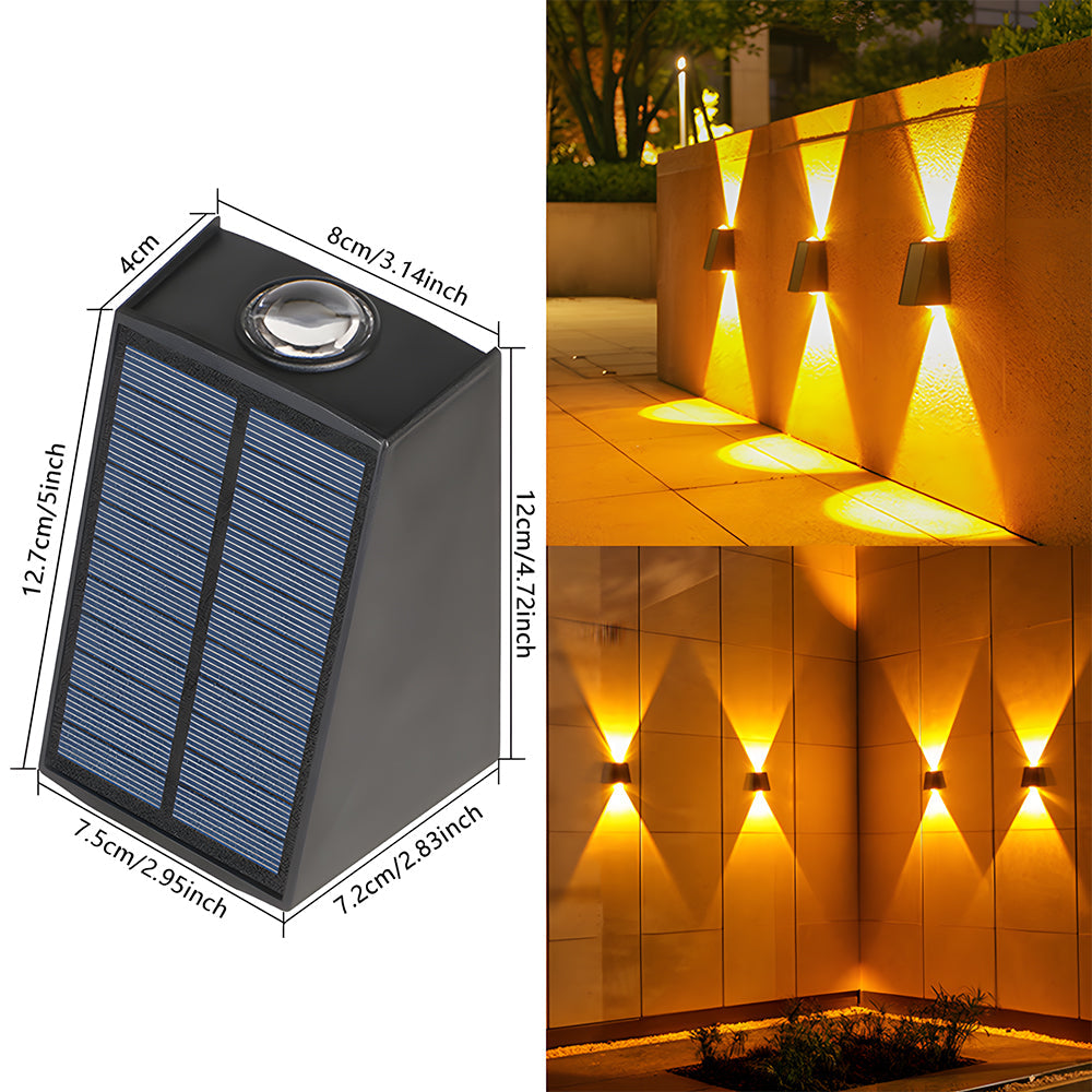 Waterproof Solar Outdoor Wall Light Up and Down for Fence Garage Porch-Lighting > Outdoor Lighting-casanuva-casanuva