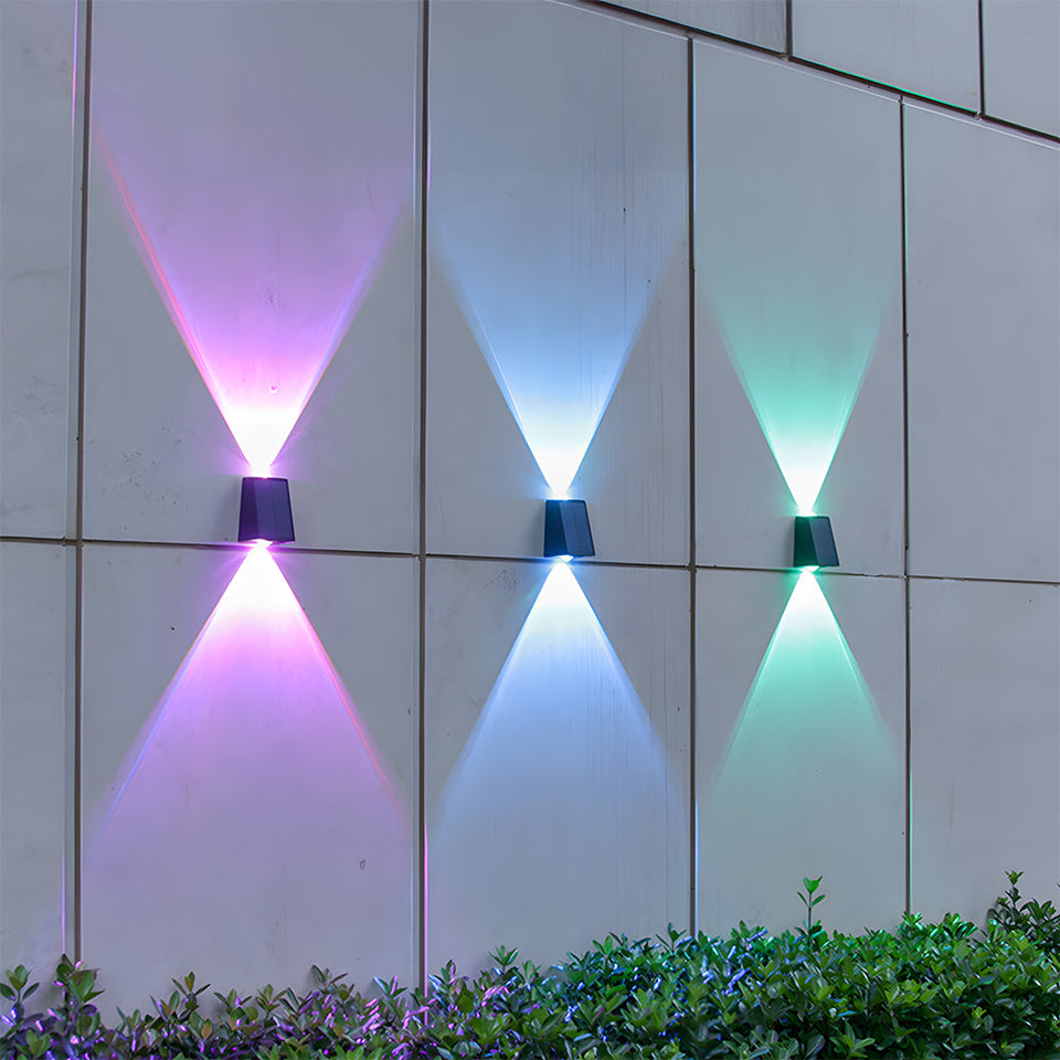 Waterproof Solar Outdoor Wall Light Up and Down for Fence and Porch-Lighting > Outdoor Lighting-casanuva-Black-H12cm-RGB-casanuva