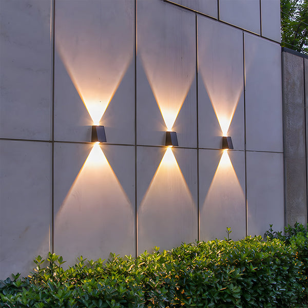 Waterproof Solar Outdoor Wall Light Up and Down for Fence and Porch-Lighting > Outdoor Lighting-casanuva-Black-H12cm-Warm white-casanuva