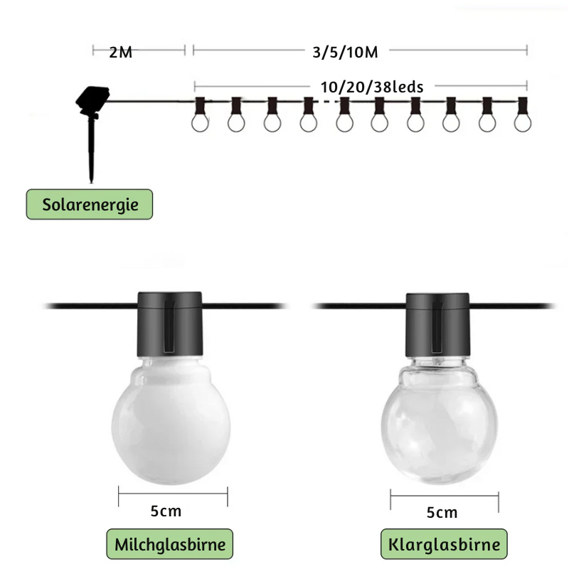 Waterproof Solar String Lights for Outdoor Garden and Balcony-Lighting > Outdoor Lighting-casanuva-casanuva