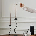 Wavy Iron Candle Holder Sculpted Design-Home Decor > Candle Holders-casanuva-casanuva