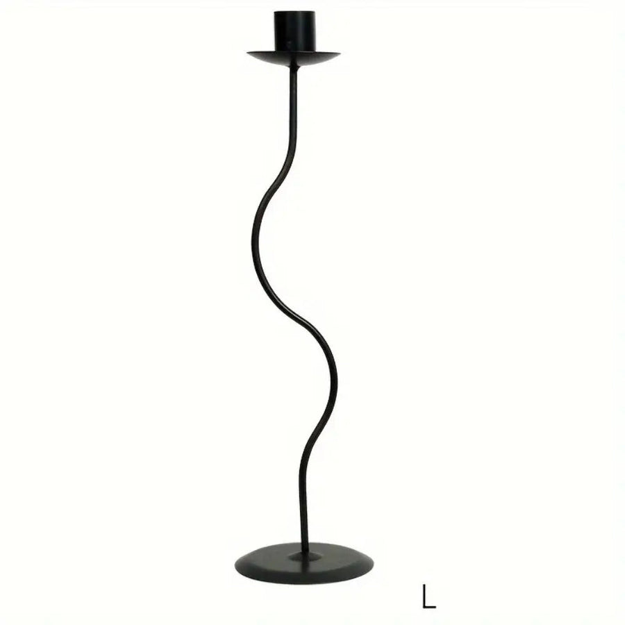 Wavy Iron Candle Holder Sculpted Design-Home Decor > Candle Holders-casanuva-Large (13.5")-casanuva