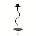 Wavy Iron Candle Holder Sculpted Design-Home Decor > Candle Holders-casanuva-Small (9")-casanuva