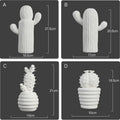 White Porcelain Cactus Collection-Home Decor > Decorative Accessories-casanuva-casanuva