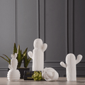 White Porcelain Cactus Collection-Home Decor > Decorative Accessories-casanuva-casanuva