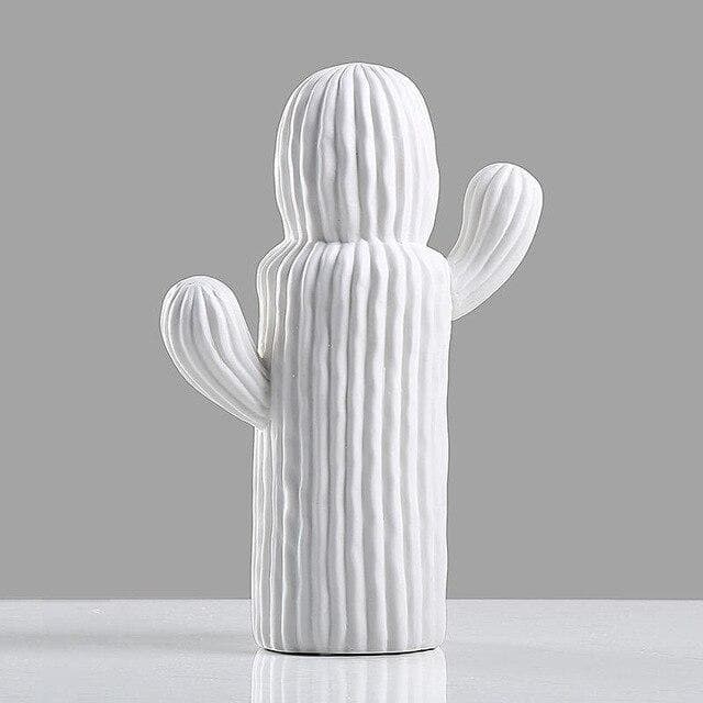 White Porcelain Cactus Collection-Home Decor > Decorative Accessories-casanuva-Large cactus-casanuva