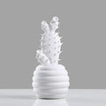 White Porcelain Cactus Collection-Home Decor > Decorative Accessories-casanuva-Round cactus-casanuva