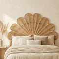 Wicker Headboard with Floral Pattern Handmade Woven Design-Furniture > Headboards-casanuva-casanuva