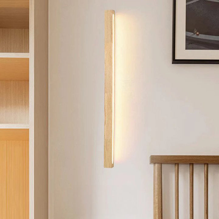 Wood Long Mirror Bathroom Wall Light-Lighting > Wall Lights-casanuva-casanuva