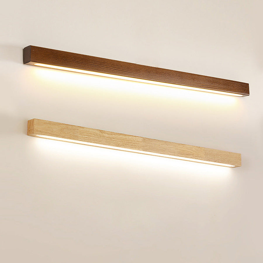 Wood Long Mirror Bathroom Wall Light-Lighting > Wall Lights-casanuva-Brown-D60*H4CM-3 Colour Changed By Switc-casanuva