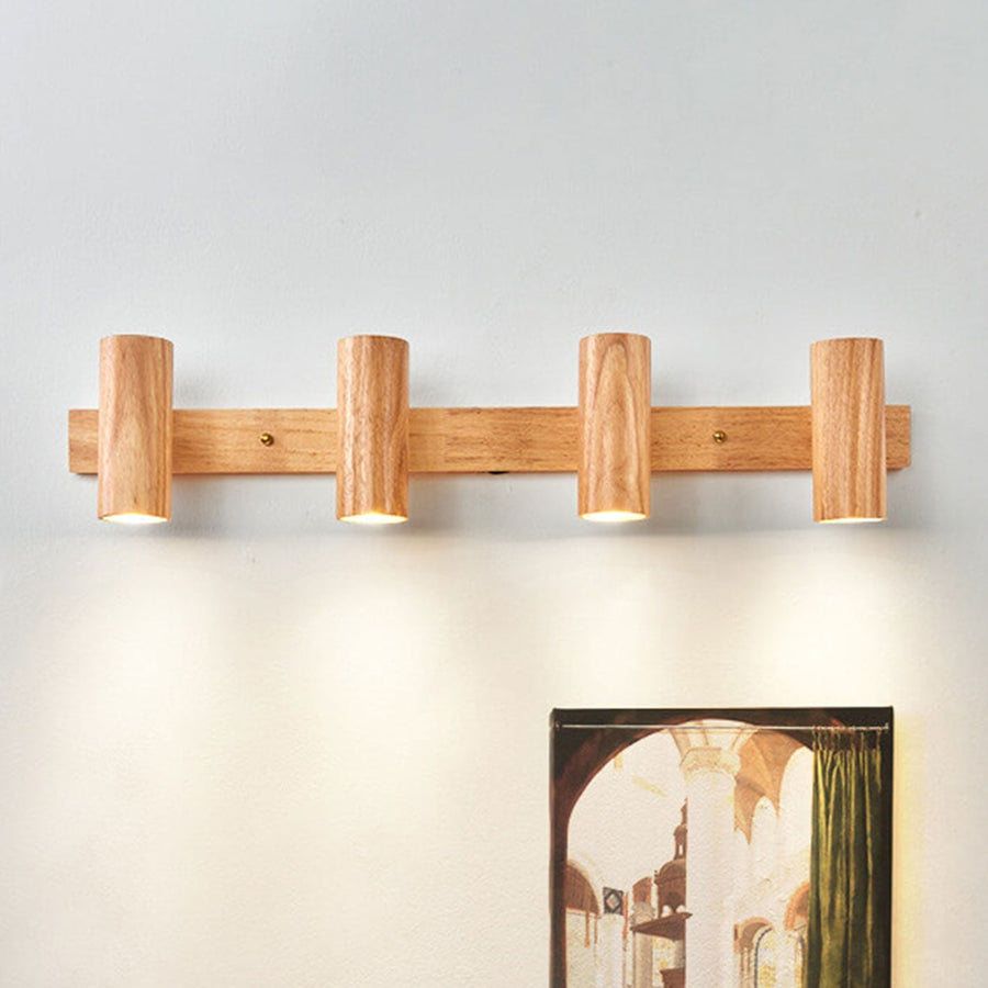 Wood Track Spotlight Wall Sconce Lamp 1/2/3 Light Options-Lighting > Wall Lights-casanuva-4 Lights-Warm Light (3000K)-100V-120V-casanuva