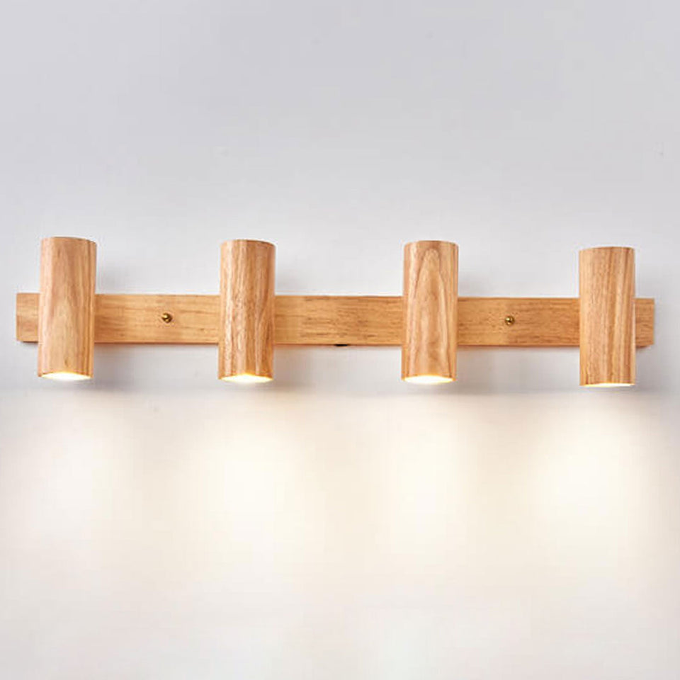 Wood Track Spotlight Wall Sconce Lamp 1/2/3 Light Options-Lighting > Wall Lights-casanuva-4 Lights-Warm Light (3000K)-220V-240V-casanuva