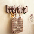 Wood Wall Hook Rack with Foldable Hooks Natural Finish-Home Decor > Decorative Accessories-casanuva-casanuva