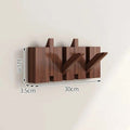 Wood Wall Hook Rack with Foldable Hooks Natural Finish-Home Decor > Decorative Accessories-casanuva-Walnut-5cm-casanuva