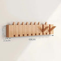 Wood Wall Hook Rack with Foldable Hooks Natural Finish-Home Decor > Decorative Accessories-casanuva-Wood-1 5cm-casanuva