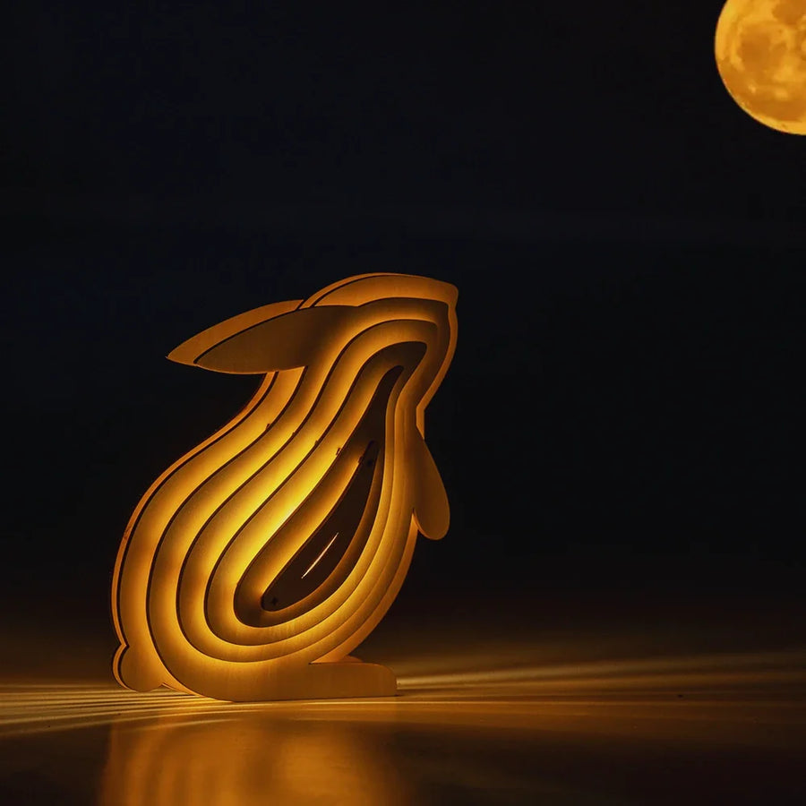 Wooden Animal Night Light-Lighting > Ambient Lighting-casanuva-Rabbit-casanuva