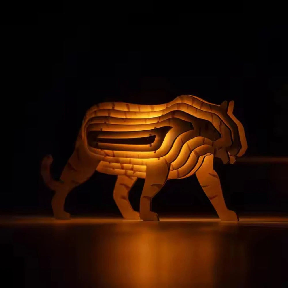 Wooden Animal Night Light-Lighting > Ambient Lighting-casanuva-Tiger-casanuva