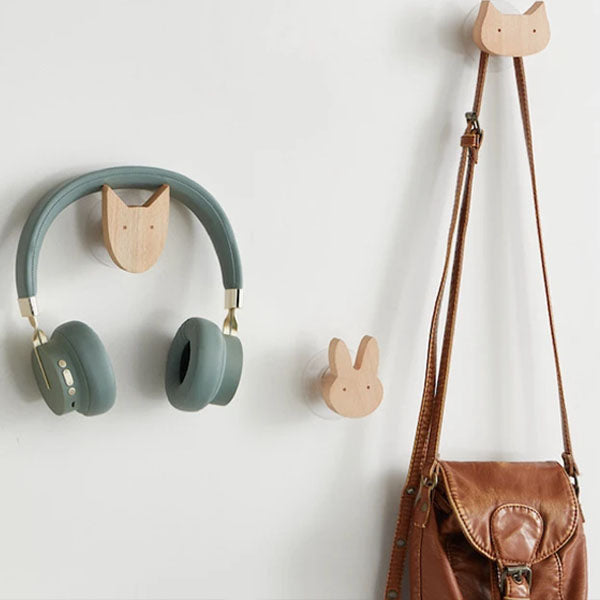 Wooden Animal Wall Hooks Coat Rack Adhesive Hook Set-Home Decor > Decorative Accessories-casanuva-casanuva