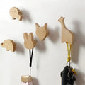 Wooden Animal Wall Hooks Coat Rack Adhesive Hook Set-Home Decor > Decorative Accessories-casanuva-Fox-casanuva
