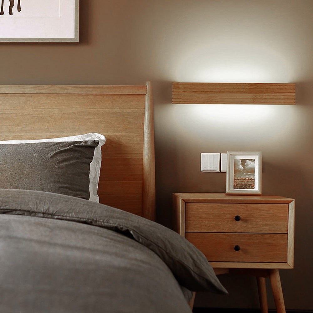 Wooden Bathroom Mirror Wall Light-Lighting > Wall Lights-casanuva-Wood-D38*H8CM-White Light-casanuva