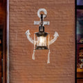 Wooden Boat Anchor Wall Sconce Lamp 1-Light Industrial Vintage Design-Lighting > Wall Lights-casanuva-casanuva