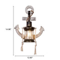 Wooden Boat Anchor Wall Sconce Lamp 1-Light Industrial Vintage Design-Lighting > Wall Lights-casanuva-casanuva