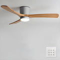 Wooden Ceiling Fan Light Nordic Style-Lighting > Ceiling Lights-casanuva-122cmx28cm-Gray & Natural Wood-3-Color Changeable-casanuva