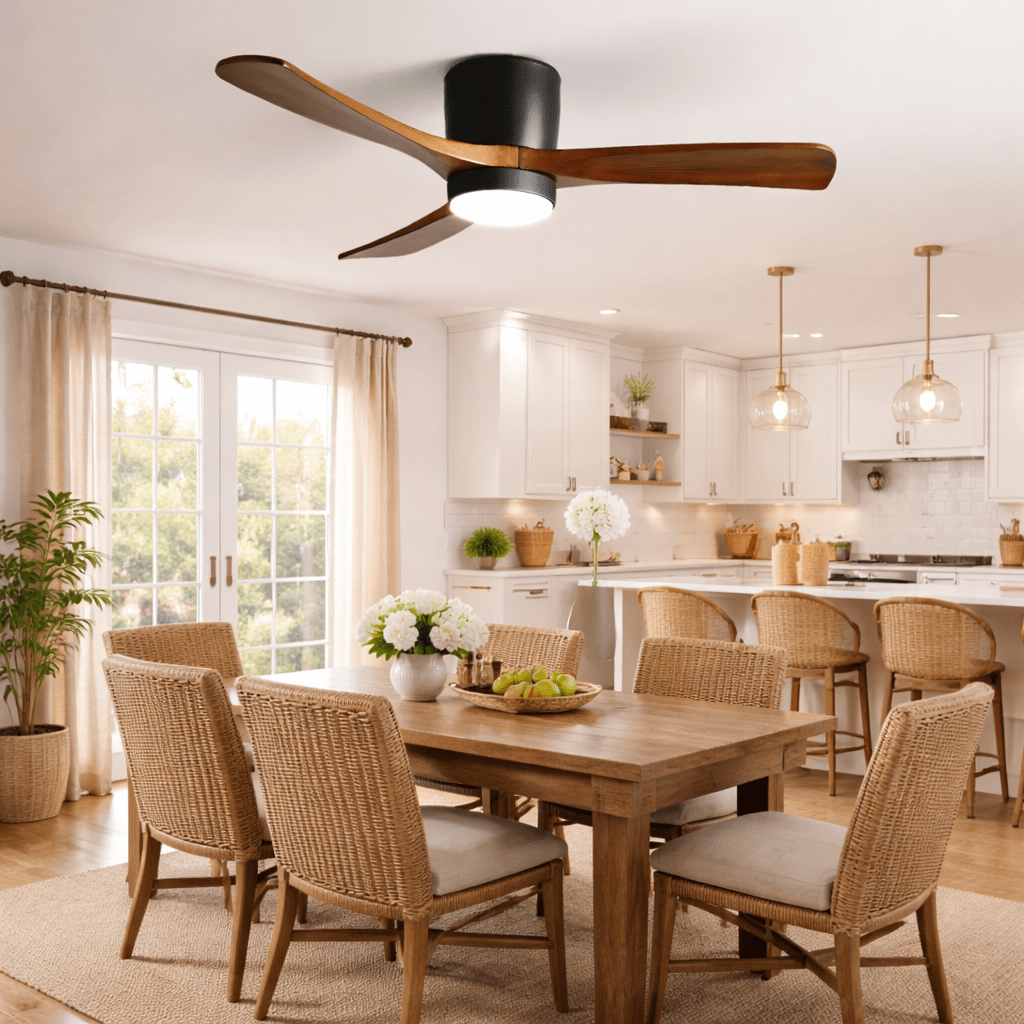 Wooden Ceiling Fan Light Nordic Style-Lighting > Ceiling Lights-casanuva-casanuva
