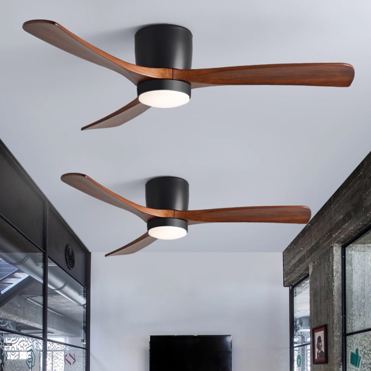 Wooden Ceiling Fan Light Nordic Style-Lighting > Ceiling Lights-casanuva-casanuva