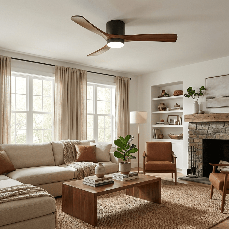 Wooden Ceiling Fan Light Nordic Style-Lighting > Ceiling Lights-casanuva-casanuva