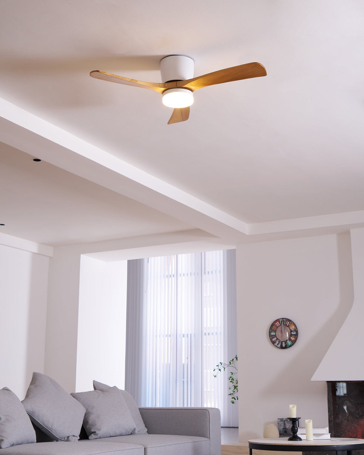 Wooden Ceiling Fan Light Nordic Style-Lighting > Ceiling Lights-casanuva-casanuva