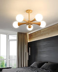 Wooden Chandelier with Natural Finish-Lighting > Chandeliers & Pendant Lights-casanuva-casanuva