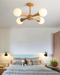 Wooden Chandelier with Natural Finish-Lighting > Chandeliers & Pendant Lights-casanuva-casanuva