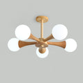 Wooden Chandelier with Natural Finish-Lighting > Chandeliers & Pendant Lights-casanuva-casanuva