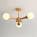 Wooden Chandelier with Natural Finish-Lighting > Chandeliers & Pendant Lights-casanuva-3 heads 24.0" x H 11.8"-Wood & White-casanuva