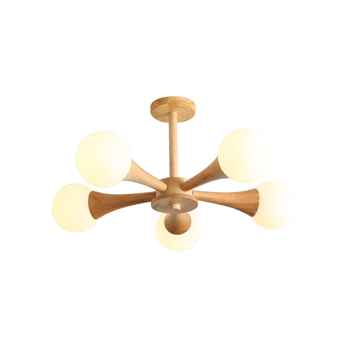 Wooden Chandelier with Natural Finish-Lighting > Chandeliers & Pendant Lights-casanuva-casanuva