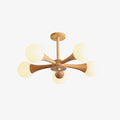 Wooden Chandelier with Natural Finish-Lighting > Chandeliers & Pendant Lights-casanuva-casanuva