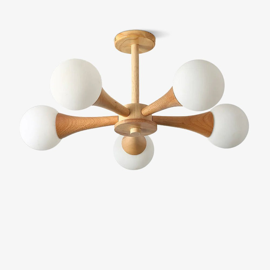 Wooden Chandelier with Natural Finish-Lighting > Chandeliers & Pendant Lights-casanuva-casanuva