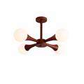 Wooden Chandelier with Natural Finish-Lighting > Chandeliers & Pendant Lights-casanuva-4 heads 26.8" x H 11.8"-Walnut Wood Color & White-casanuva