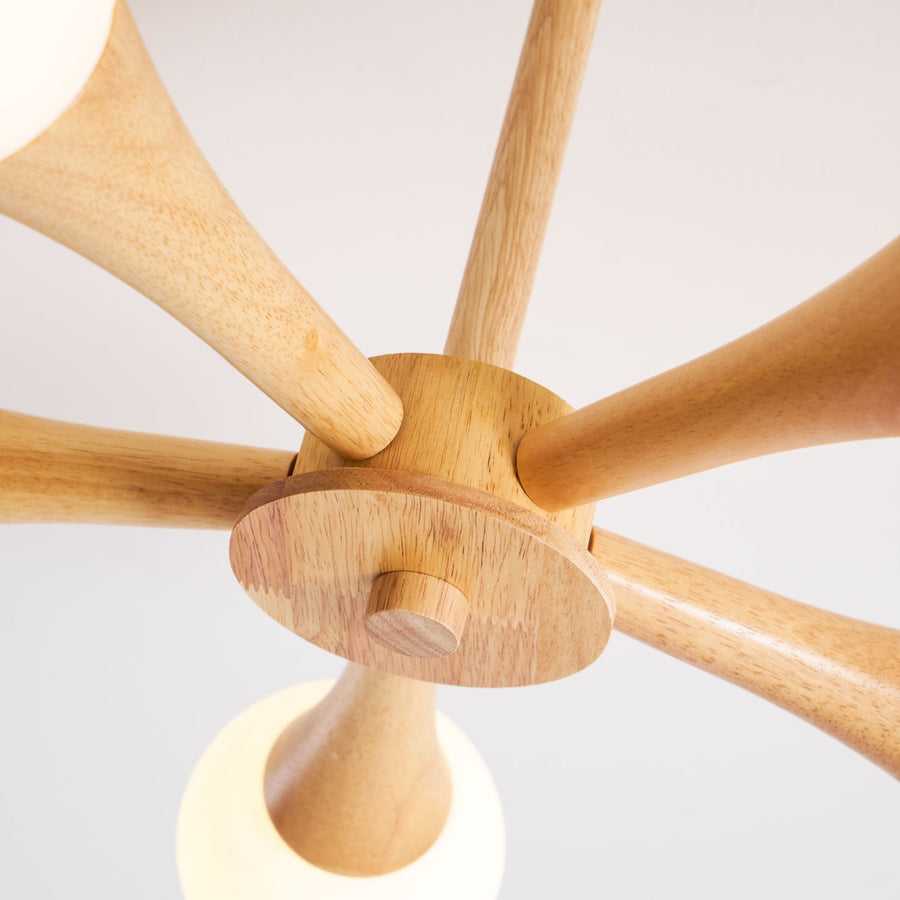 Wooden Chandelier with Natural Finish-Lighting > Chandeliers & Pendant Lights-casanuva-casanuva