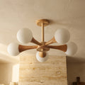 Wooden Chandelier with Natural Finish-Lighting > Chandeliers & Pendant Lights-casanuva-casanuva