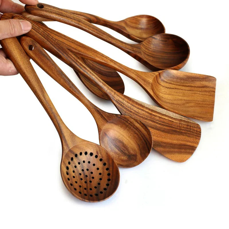 Wooden Cooking Utensil Set with Spatula Spoon and Turner-Kitchen & Dining > Cooking Utensils-casanuva-casanuva